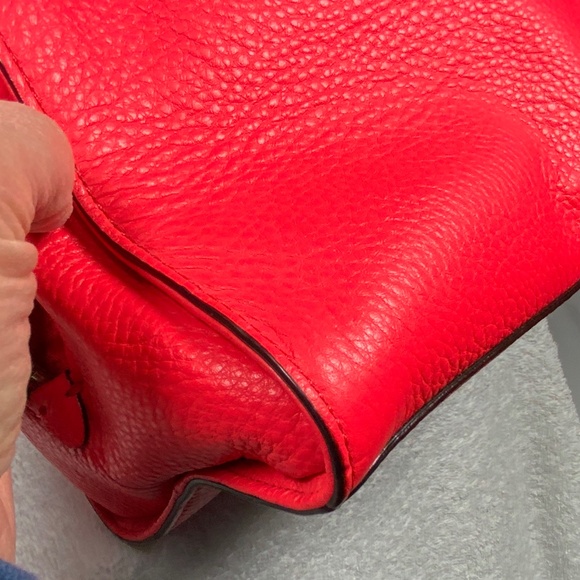 NWOT ♠️ Kate Spade Red Leather Satchel Crossbody - Picture 12 of 14